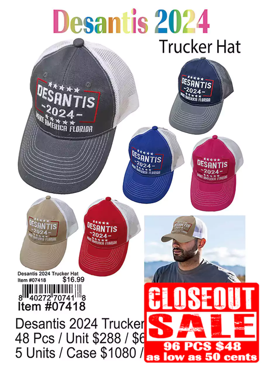 Desantis 2024 Trucker Hats - Closeout 96 Pcs.